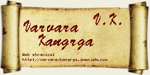 Varvara Kangrga vizit kartica